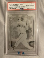 2015 Bowman Draft - Chrome Austin Riley #157 Printing Plate Black /1 (RC)