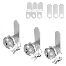 3 PCS Cabinet Locks with Keys 1-1/8 Inch Cam Keyed Alike Zinc Alloy Mailbox