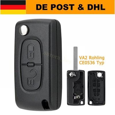 2 Tasten Klapp Schlüssel Gehäuse Für Citroen C2 C3 C4 Berlingo Jumpy CE0536 VA2