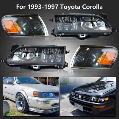 4PCS For 1993 1994 1995 1996 1997 Toyota Corolla Halogen Headlight&Corner Light