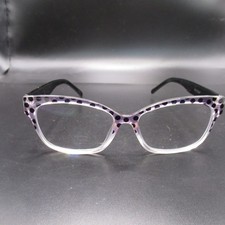 Zenni Polka Dot Cat Eye Eyeglass Frames Clear Purple Black Full Rim