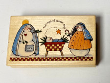 Christmas and Holiday 3 Rubber Wood Stamps Various Makers Unused Cute