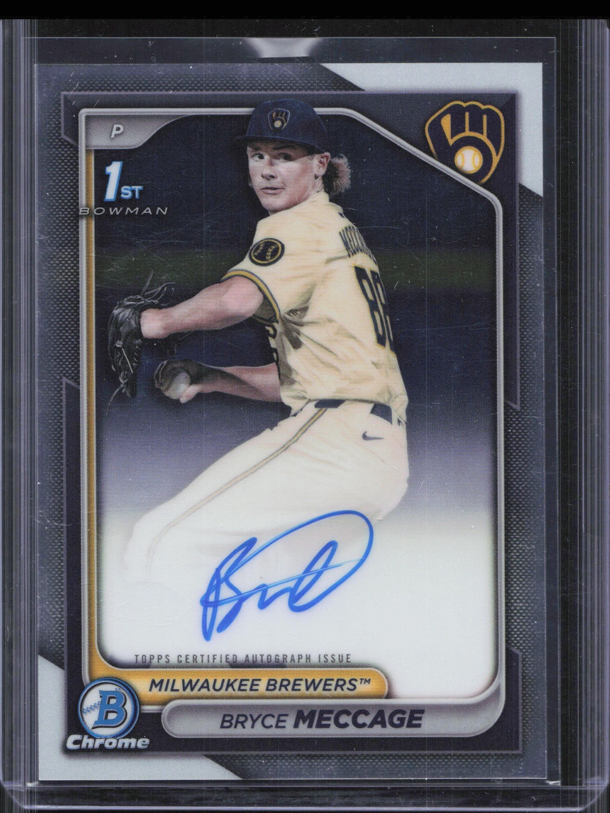 2024 Bowman Draft Chrome Bryce Meccage 1st Prospect Auto Brewers