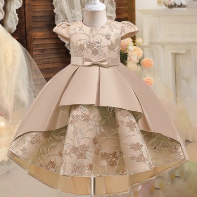 girls party dresses with elegant designs Elegant Baby Girls Cinnamon One Shoulder Bow Princess Dress Girls Pageant Dresses, Cinnamon / 2-3 Years (100cm) main image 0