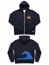 Very Rare Aviator Nation Zip Hoodie with Blue Wave and Sunset Stitched Logo