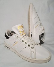 Adidas Stan Smith White/Gold Accents Trainers UK Size 8 US 8.5 2022 Retro