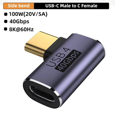 USB C 90 Grad Winkelstecker abknickend 40 Gbps USB4 100W Power für Handy Laptop