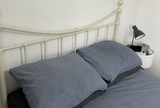 IKEA LEIRVIK White Metal Bed Frame Double/Queen Vintage Style