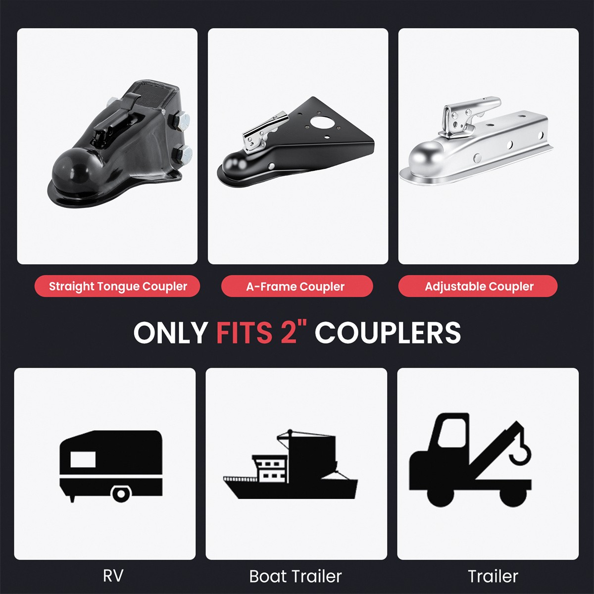 Trailer Coupler Lock Fits 2-5/16 Inches Couplers Heavy Duty Tow Hitch lock Kit