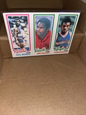 1980-81 Topps #63 Earl Monroe / James McElroy / Leon Douglas HOF KNICKS 