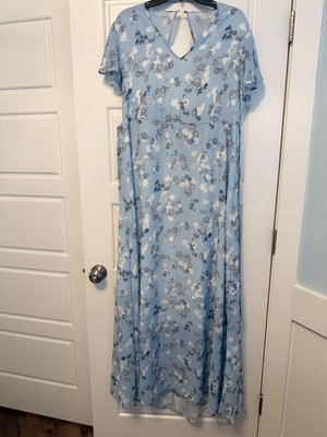 Stresa Blue Floral Midi Dress, Size XXL, New With Tags, Never Worn