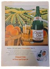 VTG 1946 Ad-Cliquot Club Ginger Ale-Mellow,Rich And Tasty-"Flavor-Aging" Does It