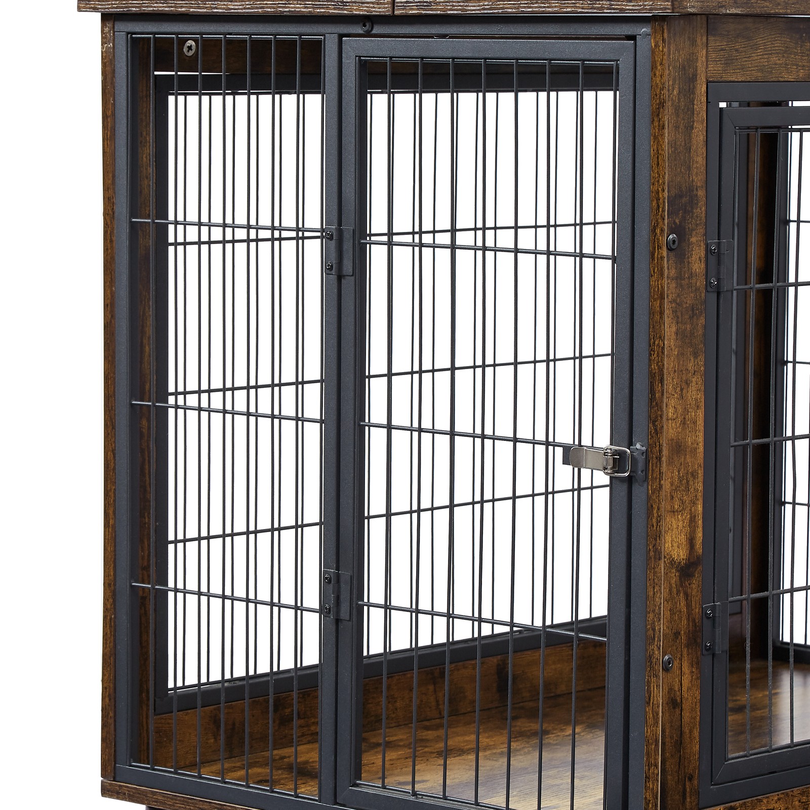 43" Large Dog Crate Wooden Kennel Heavy Duty Cage End Table Pet Furniture Brown
