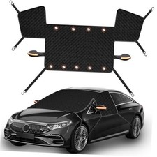 Car Windshield Snow Ice Sun Cover with Magnetic Edges Black  With 61"x47"