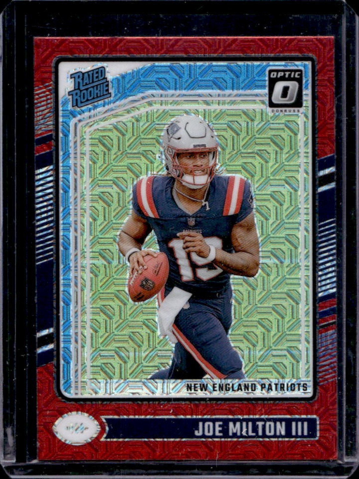 2024 Donruss Optic Joe Milton III Red Mojo Rated Rookie #255 Patriots
