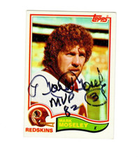 Mark Moseley Washington Redskins signed autographed 1982 Topps card b