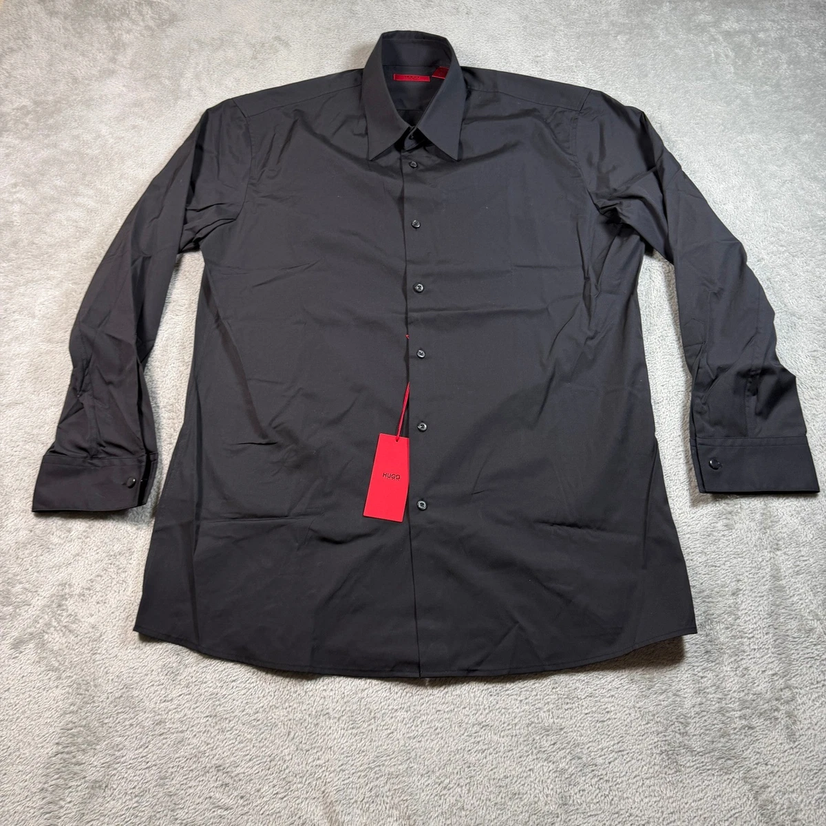 boss black dress shirts HUGO Solid for Men for sale Size:14 (PREORDER SHIPS IN APPROX 6 WEEKS)