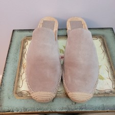 Tory Burch Light Tan Suede Espardrille Mule Size 7