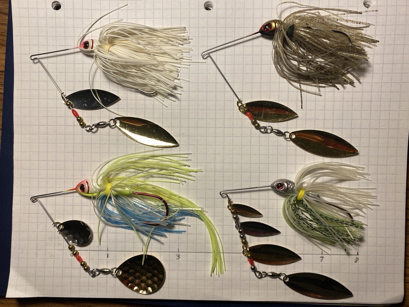 BOOYAH Fishing Lure Spinnerbait Buzzbait VTG Bait Bass Pike FOUR LURES Tackle - Image 2