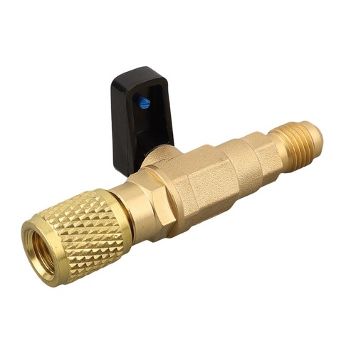 Adaptateur de vanne à bille droite robuste pour R134a R22 R12 R410a 1/4 FIT - Picture 9 of 12