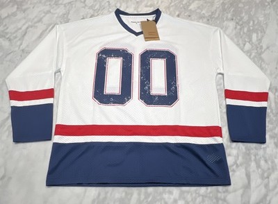 Hockey Jersey Men XLarge  00  Red White Blue Mesh Broken Threads MSRP $59 NWT