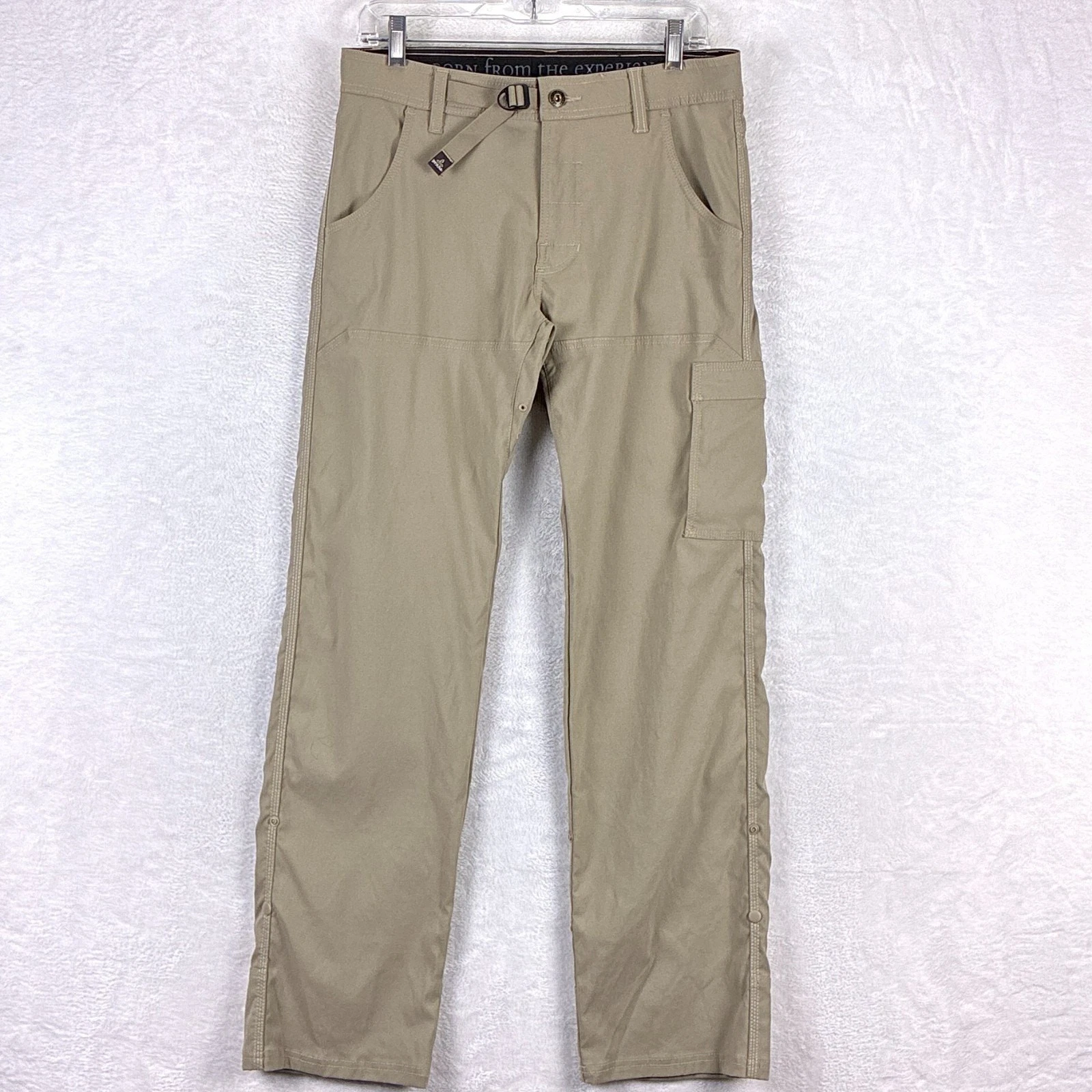 Prana Pants Men 30x32 (31x31) Beige Stretch Zion Cargo Nylon Hiking Outdoors
