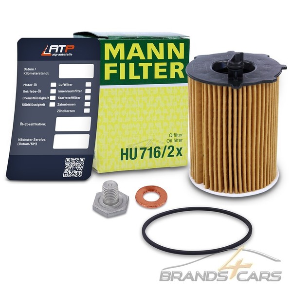 Mann ÖLFILTER+ÖLABLASS-SCHRAUBE FÜR Peugeot Expert 1.6 07- Partner 1.6 06--image