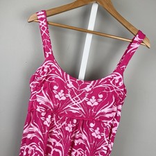 Fresh Produce Dress Womens M Pink Print Tank Sleeveless Fit  Flare Resort