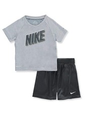 Nike Boys' 2-Piece Shorts Set Outfit Anthracite Gray Black Size 18 Months