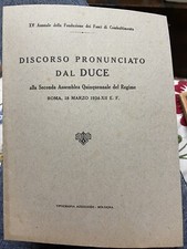 Libro Discorso Pronunciato Dal Duce 18 Marzo 1934 Fascista