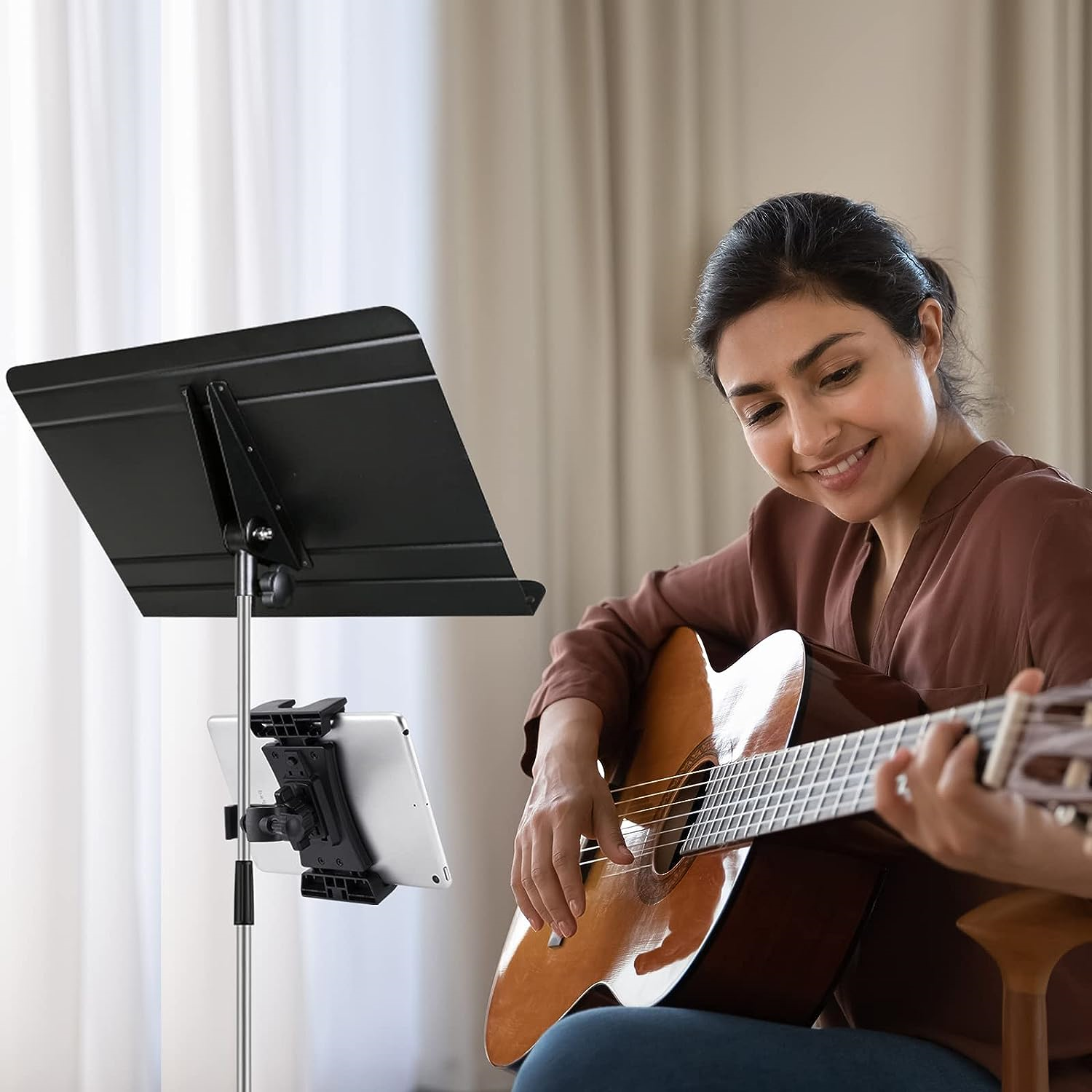 Portable IPad Mic Stand Mount Universal Tablet Music Stand Holder 4.7