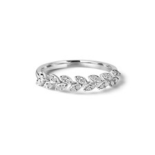 New 1/5 Carat Leaf Shaped Diamond Band Ring Sterling Silver Size 7 Anniversary