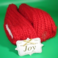 2 pair Joy pink and red slipper socks with grippers shoe size 4-10