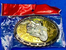 Motorcycle On Western Mixed Colors Belt Buckle In Packaging