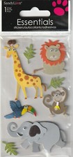 RARE Sandylion Essentials 3D Stickers ZOO ANIMALS Theme 23427 FAST FREE ship 