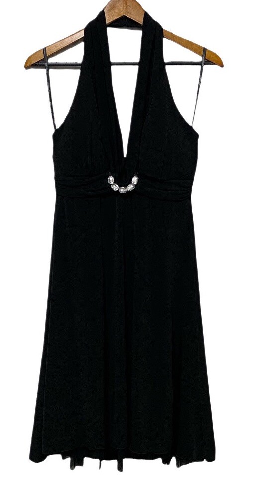 My Michelle Designer Halter Plunge Jeweled Dress Women's Size L Y2K  Cocktail | eBay