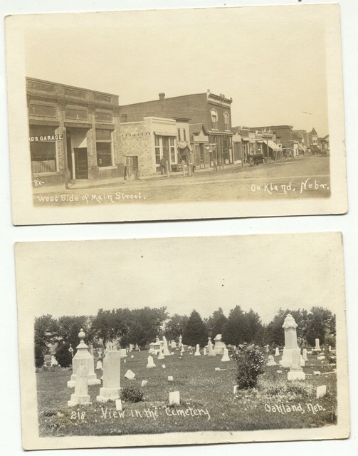 2 1915 Street & Cemetery Oakland Nebraska Real Photo Postcards RPPC eBay