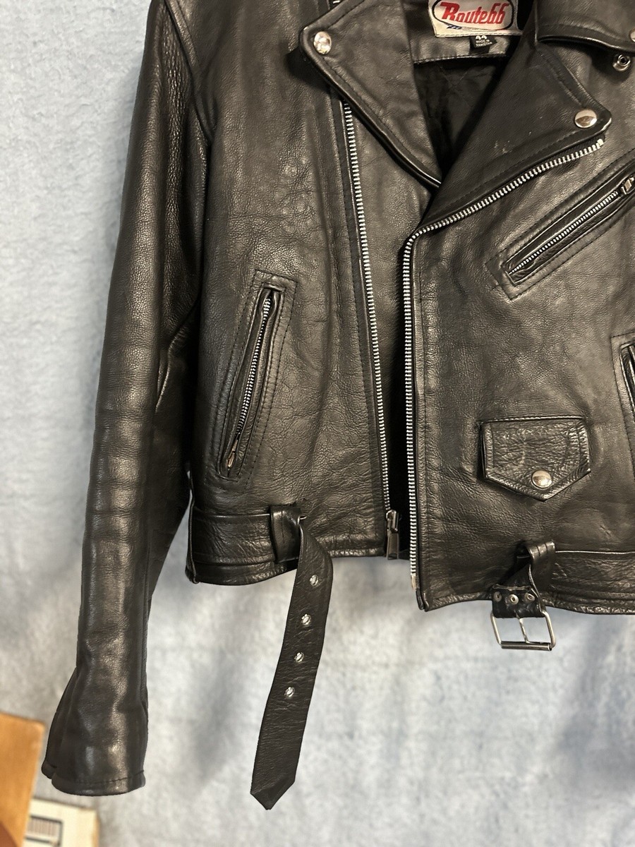 Vintage Rare Route 66 Highway Leather Motorcycle Jacket