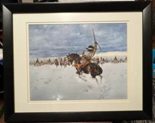 Gordon Phillips "Indian Camp"  Limited Edition 1973 Framed Llithograph