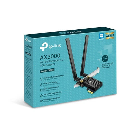 TP-Link Archer TX55E AX3000 WiFi 6 Bluetooth 5 Wireless Adapter Card PCIE Gaming