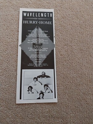 TNEWL56 WERBUNG 11X4 WELLENLÄNGE: ''HURRY HOME'' LIEDWÖRTER