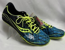 Saucony Track Field Shoes Size 12 Blue Lime Green XT-600 Shay Cleats Spikes NEW