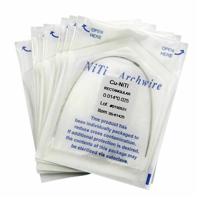 10-Pack Dental Orthodontic Copper NiTi Arch Wires - Rectangular & Round Forms (Damon Compatible)