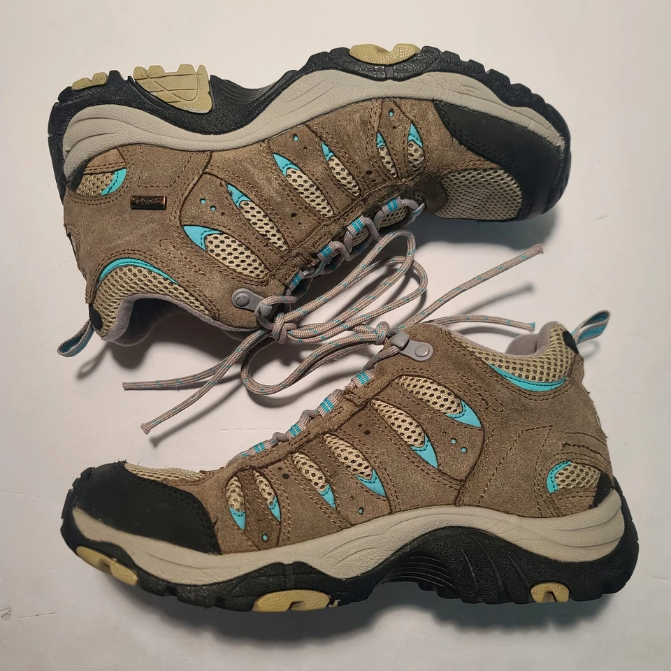 Cabelas Mujer Zapatos de Senderismo Talla 8 Marrón Gamuza Impermeable Con Cordones Botas de Trail Foto 3 de 4