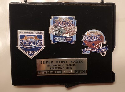 Patriots VS Eagles - Super Bowl XXXIX Limited Edition 1196 of 5000 Pin set