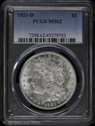 1921-D $1 Morgan Silver Dollar PCGS MS 62 | Uncirculated UNC