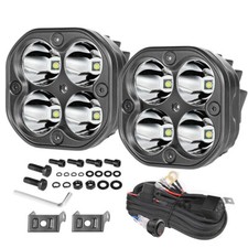 2x 3 Squadron Sport Clear Spot Led Fog Lights Kit Cube Pods Ditch Lamp Wiring 2x 3 Squadron Sport Clear Spot Led Fog Lights Kit Cube Pods Ditch Lamp Wiring