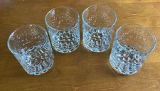 Set Of 4 Vintage Glasses - Clear - Double Old Fashion - Probably Made By Libby