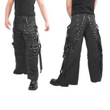 Gothic Black Pant Cargo Bondage Trouser Punk Rock Pant