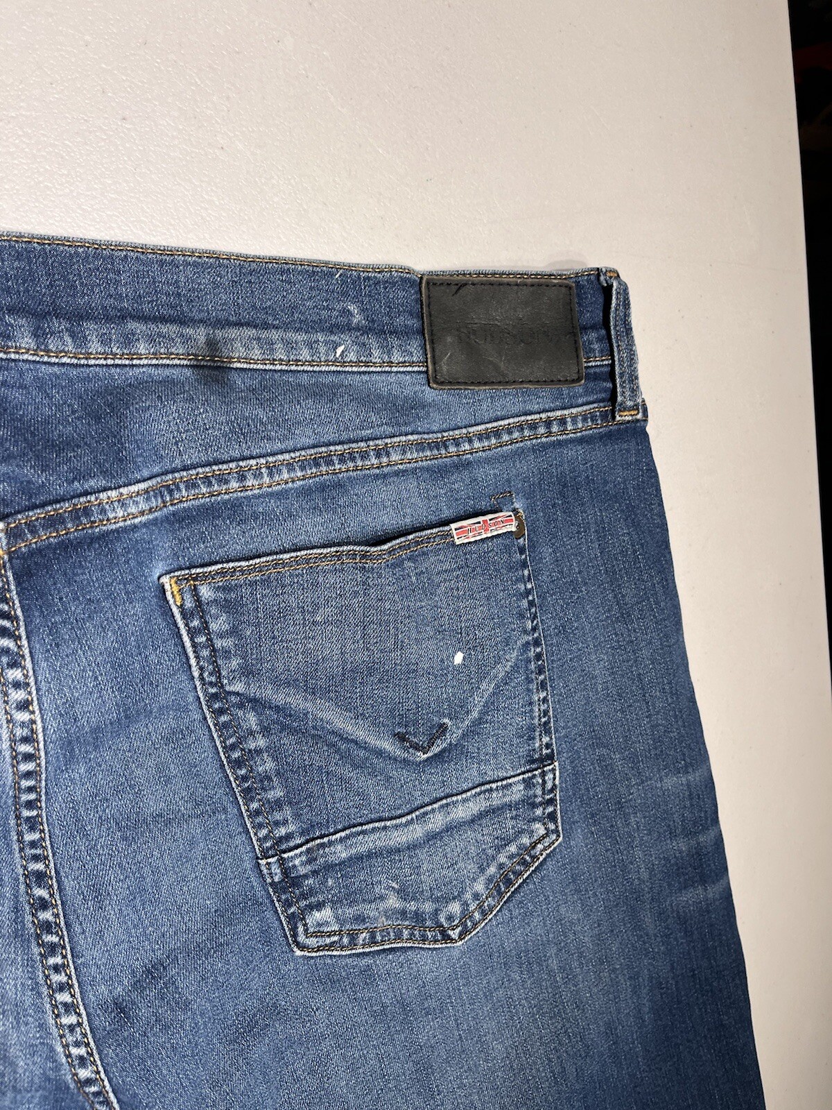 Hudson Jeans Men's 42 Blue Byron 5 Pocket Straight Leg 42x36 Cotton Denim